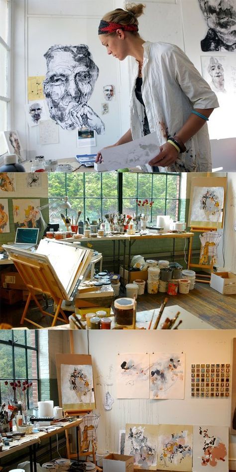 Home Art Studios, Artist Workspace, Art Studio Space, Art Studio Organization, Art Studio Room, Art Studio Design, In Her Studio, Studio Artist, Deco Studio