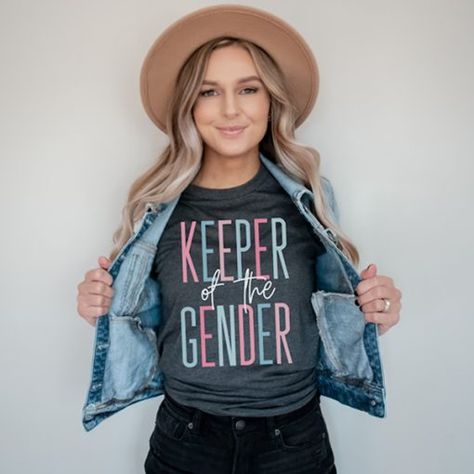 Keeper Of The Gender Shirt, Girl Baby Announcement, Keeper Of The Gender, Baby Announcement Shirts, Gender Reveal Shirts, Baby Gender Reveal, Reveal Ideas, Reveal Parties