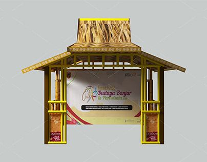 Exhibition Booth Design Simple, Panggung Outdoor, Creative Booth Design, Exhibition Booth Design Bamboo, 3d Stall Design, Milk Store, Booth Design Exhibition, Creative Booths, Bamboo Roof