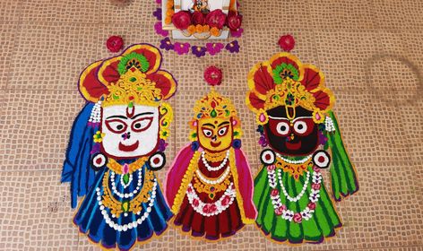 Attractive Jagannath rangoli design for kartika purnima Kartika Purnima Rangoli, Jagannath Rangoli Design, Kartik Purnima Rangoli, Jagannath Rangoli, Kartika Purnima, Kartik Purnima, Jagannath Ji, India Crafts, Special Rangoli