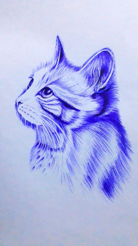 Ballpoint pen drawing by shaktiraj Ballpen Drawing Easy, Blue Pen Art Simple, Blue Pen Drawing Easy, Ball Point Pen Sketches, Ballpoint Pen Drawing Sketches, Drawing Simple Doodle, Ballpoint Pen Drawing Simple, Blue Pen Sketches, Black Pen Drawing Ideas