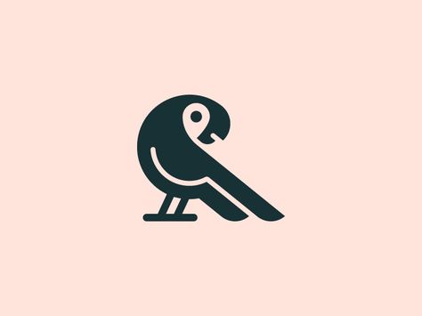 Minimal Animal Logo, Parrot Logo Design, Bird Icon, Animal Logos, Logo Bird, Parrot Logo, Logo Animal, Text Logo Design, Brand Icon