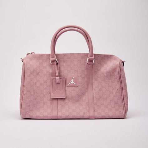 NWT Jordan Monogram Duffle Bag Color: Pink Glaze Monogrammed Duffle Bag, Womens Jordans, Monogram Bag, Jacquard Fabric, Luggage Tag, Luggage Tags, Travel Bags, Duffle Bag, Glaze