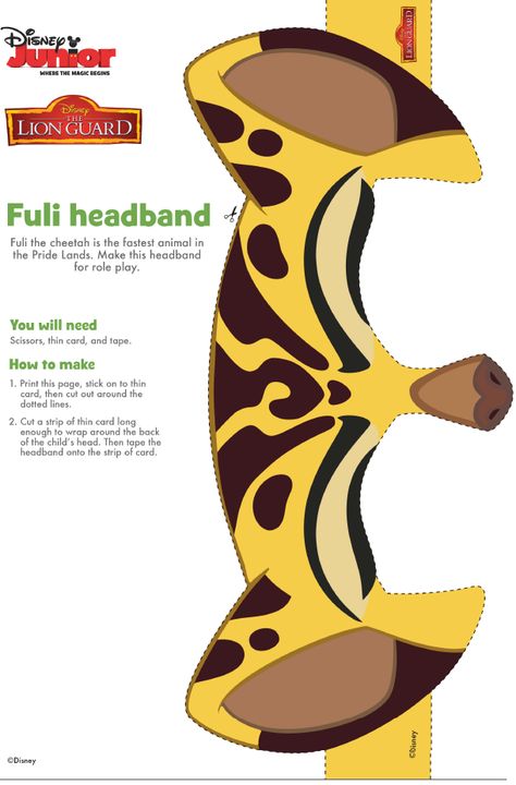 http://disneyjunior.disney.co.uk/the-lion-guard/makes/fuli-headband Lion Guard Party Ideas, Lion Guard Costume, Lion Guard Birthday Party Ideas, Lion Guard Fuli, Lion Guard Birthday Party, Lion Guard Party, Lion King Birthday Party Ideas, Lion Guard Birthday, Disney Lion Guard