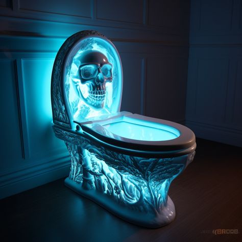 Pic of the day #skull #skulls #toilet Skull Toilet, Black Toilet Seat, Skull Bathroom, Toto Bidet, Skull Furniture, Amazing Bedroom Designs, Toilet Bidet, Fantasy Furniture, Unusual Furniture