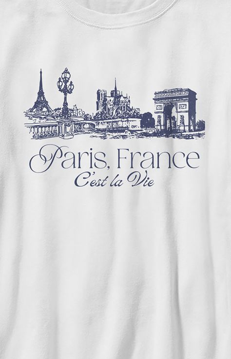 Online only! The Kids Paris France T-Shirt celebrates the charm of Paris with a stylish design. Featuring a crew neckline, short sleeves, and a comfortable fit, it's a perfect choice for those who appreciate the beauty and culture of the French capital.   	Solid color tee 	Short sleeves 	Crew neckline 	Front graphic 	Regular fit 	100% Cotton 	Machine washable French Graphic Tee, Luxury Tshirt Design, French Tshirts, Graphic Tshirt Design Prints, Paris Streetwear, Shirt Concept, Paris Store, Paris Shirt, Disney Paris