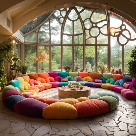 Community Living Ideas, Round Room Interior Design, Cob Furniture, Cob House Exterior, Cob Cabin, Bohemian Furniture Ideas, Cob Home, Boho Architecture, Earthship Design