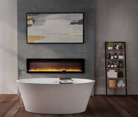 Colored Flames, Realistic Electric Fireplace, Linear Electric Fireplace, Installing A Fireplace, Fireplace Dimensions, Built In Electric Fireplace, Gas Fireplace Insert, Outdoor Gas Fireplace, Bathroom Fireplace