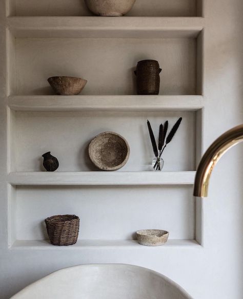 Jake Arnold Bathroom, Wabi Sabi Shelves, Concrete Living Room, Sage Bedroom, Jake Arnold, Ceiling Shelves, Victorian Terrace House, Style Guide Design, Plaster Walls