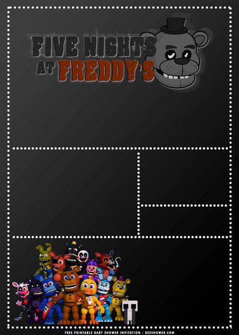 (FREE Printable) – Five Nights At Freddy's Birthday Invitation Templates | FREE Printable Baby Shower Invitations Templates Five Nights At Freddy's Birthday, Free Printable Baby Shower Invitations, Free Printable Birthday Invitations, Baby Invitations, Birthday Invitation Template, Birthday Template, Printable Birthday Invitations, Birthday Printables, Unique Halloween