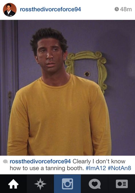 Community Post: If Ross Geller From "Friends" Had Instagram Friends Tv Show Funny, Ross Friends, 28 Reasons, Cerave Moisturizing Cream, Tv Shows Funny, Friends Cast, Ross Geller, Friends Moments, Central Perk