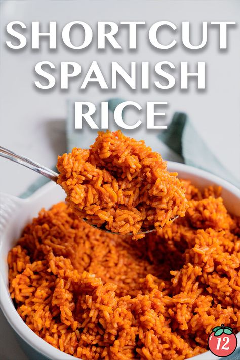 Shortcut Spanish Rice | 12 Tomatoes Spanish Rice Recipe Easy, Hispanic Dishes, Spanish Rice Recipe, 12 Tomatoes Recipes, Keep Your Distance, Minute Rice, Instant Rice, Easy Rice Recipes, 12 Tomatoes