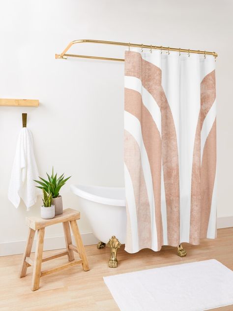 Bathroom Decor Shower Curtains Modern, Boho Bathroom Decor Shower Curtains, Boho Bathroom Curtain Ideas, Desert Boho Bathroom, Boho Terracotta Bathroom, Bathroom Inspo Shower Curtain, Cozy Shower Curtain, Shower Curtain Ideas Bathroom Boho, Pink Boho Bathroom Decor