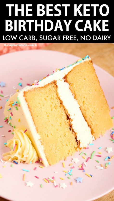 Low Carb Birthday Cake, Low Carb Birthday, Keto Birthday, Sugar Free Cake Recipes, Keto Birthday Cake, Keto Cakes, Paleo Dinners, Vanilla Birthday Cake, Comidas Keto