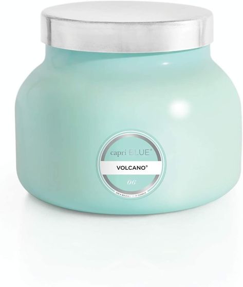 Seriously the prettiest color and best smelling candle EVER!! Capri Blue Volcano Candle, Volcano Scent, Capri Blue Volcano, Capri Blue Candle, Blue Volcano, Tropical Candles, Volcano Candle, Citrus Candle, Blue Candle