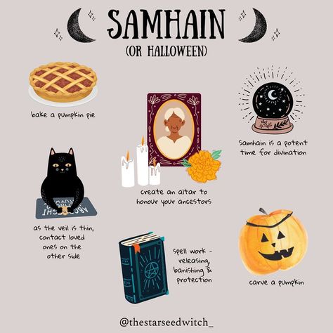 Samhain Traditions Witches, Autumn Witchcraft, Samhain Aesthetic, Samhain Blessings, Wicca Holidays, Samhain Traditions, Blessed Samhain, Samhain Ritual, Teen Witch