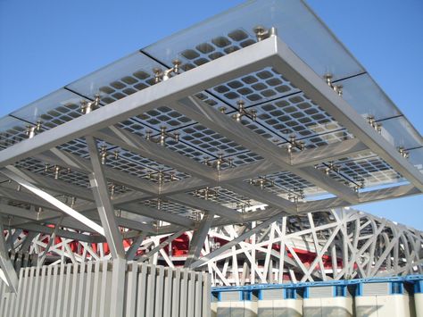 Architecture Canopy, Industrial Exhibition, Solar Windows, Ecological House, Photovoltaic Cells, Solar Cells, Steel Frame Construction, Solar Roof, Solar House