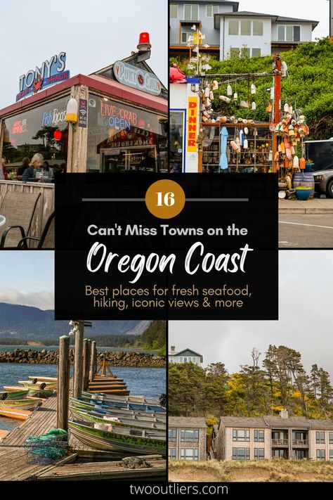 16 Can't Miss Towns on the Oregon Coast: best places for fresh seafood, hiking, iconic views and more! Oregon Coastal Towns, North Oregon Coast, Netarts Oregon, Pch Roadtrip, Pnw Trip, Oregon Coast Roadtrip, Oregon Coast Camping, Oregon Coast Vacation, Washington Vacation