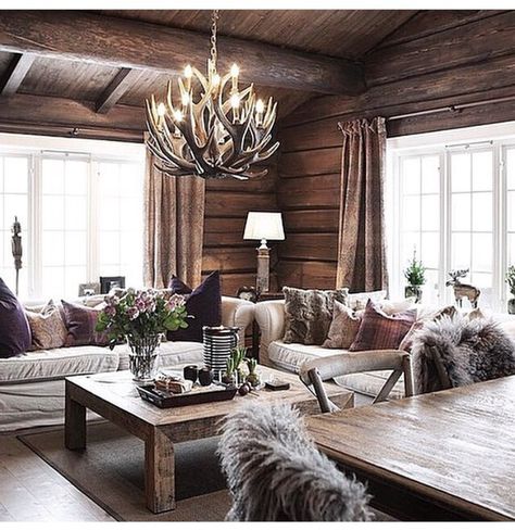 Log Cabin Interior Design, Modern Cabin Interior, Interior Cabin, Log Cabin Interior, Interior Design Per La Casa, Cabin Style, Modern Cabin, Rustic Living, Design Del Prodotto