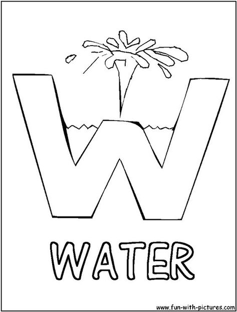 w is for water | Picture Alphabets W Coloring Page W Coloring Page, Letter W Crafts, Coloring Pages For Preschool, Alphabet Crafts Preschool, Coloring Letters, Alphabet Letter Crafts, Abc Coloring Pages, Preschool Coloring Pages, Toddler Coloring Book