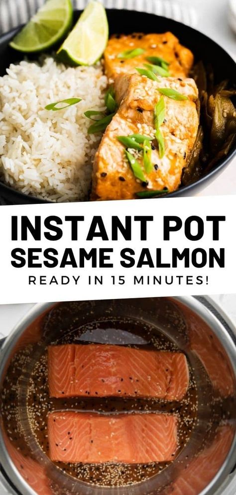 Pressure Cooker Salmon, Pressure Cooker Recipes Healthy, Sesame Salmon, Delicious Salmon Recipes, Pot Recipes Healthy, Healthy Salmon Recipes, Healthy Easy Dinner, Healthy Instant Pot Recipes, Easy Instant Pot Recipes