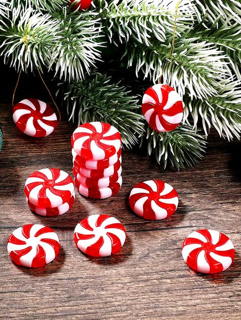 Multicolor  Collar  PMMA  Wall Hangings Embellished   Home Decor Peppermint Ornament, Christmas Candy Cane Decorations, Candy Cane Decorations, Candy Christmas Tree, Christmas Lollipops, Candy Cane Christmas Tree, Plastic Christmas Tree, Peppermint Christmas, Candy Decorations