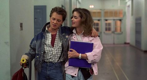 Marty Mcfly And Jennifer, Claudia Wells, Back To The Future 1985, Michael J Fox, J Fox, Marty Mcfly, Movie Fashion, Michael J, Musical Movies