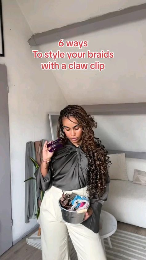 9 Effortless Hair Scarf Ideas with Braided Hair Using A Claw Clip, Hair Scarf Ideas, Style Your Braids, Cornrows With Box Braids, French Curls, Hair Braid Patterns, Effortless Hair, Scarf Ideas, Short Box Braids Hairstyles