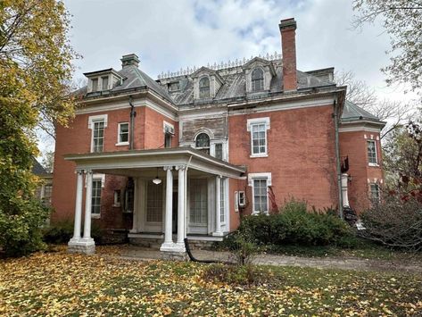 Old Victorian Homes Abandoned Mansions, Old Mansions For Sale, Dark Woodwork, Abandoned Mansion For Sale, Radiant Heating System, Old Victorian Homes, Abandoned Mansion, Antique Light Fixtures, Old Mansions