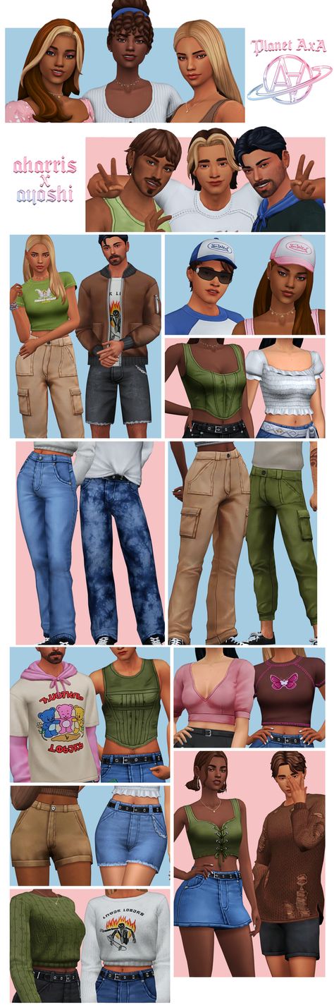 AxA 2021: Planet AxA | Public on 10-23 | aharris00britney on Patreon Sims 4 Cc Clothing Sets Patreon, Sims 4 Patreon Collection, Aaharris00britney Sims 4, Aharrisoobritney Sims 4 Cc, Sims 4 Gen Z Cc, Sims 4 2000s Cc Patreon, Sims 4 Aharrisoobritney, Aharris00britney Clothes, Sims 4 Cc Aharris00britney