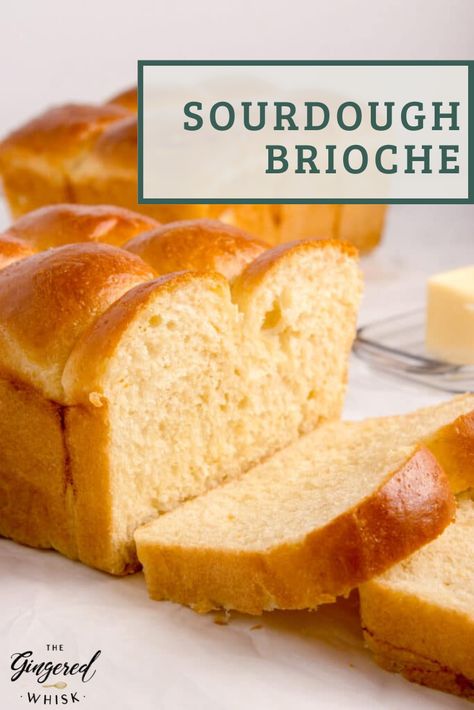 This sourdough brioche recipe yields a soft, buttery loaf with a delightfully tangy flavor. This bread is perfect for french toast or bread pudding. Sourdough Brioche, Brioche Bread Recipe, Brioche Dough, Recipe Using Sourdough Starter, Brioche Recipe, Sourdough Starter Discard Recipe, Homemade Sourdough Bread, Sourdough Starter Recipe, Brioche Bread