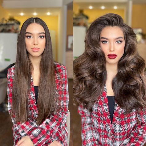 Big Voluminous Curls, Big Curls For Long Hair, Hollywood Glam Hair, Big Volume Hair, Big Waves Hair, Big Hair Tutorials, Curled Hairstyles For Medium Hair, Hollywood Curls, Pageant Hair