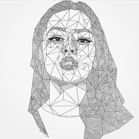 Geometric Face, Geometric Portrait, Lily Maymac, Comic Book Drawing, Space Drawings, Polygon Art, Pen Art Drawings, Geometric Design Art, Geometric Drawing