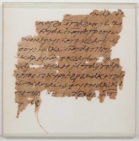 Papyrus Fragment of a Letter, Papyrus with ink, Coptic Thai Alphabet, Ancient Paper, Egypt Culture, Byzantine Art, Ancient Artifacts, Medieval Art, Museum Collection, A Letter, Metropolitan Museum Of Art