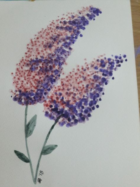 Watercolour painting using cotton buds Best Buds Drawing, Flower Buds Painting, Cotton Bud Painting Ideas, Cotton Buds Painting, Bud Painting, Dandelion Cotton Swab Painting, Seed Art, Cotton Buds, Craft Day