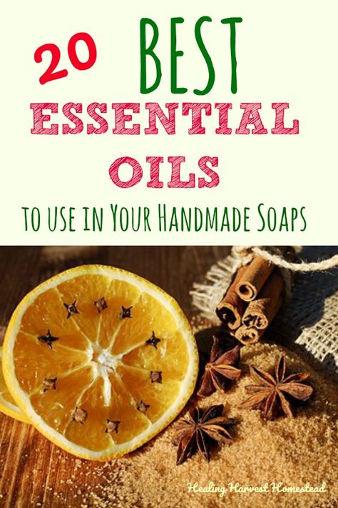 What are the BEST essential oils to use to scent your handmade soaps? Find out which essential oils work best in soap making. I've taken price, strength of the scent, and the overall best ways these essential oils blend with other essential oils into account for this list. You'll want to save this! Lotion Scents With Essential Oils, Best Soap Scents, Homemade Soap Scents, Essential Oil Combos For Soap, Soap Making Scents, Best Essential Oil Blends For Soap, Essential Oil Combinations For Soap, Essential Oil Recipes For Soap, Soap Scents Combinations Essential Oils