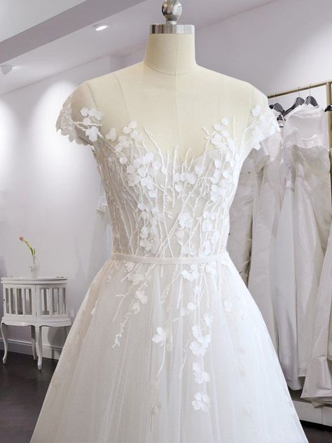 Wedding Dresses Online, Buy Cheap Wedding Dresses For Bride - Hebeos Online Tulle Wedding Dresses, Popular Wedding Dresses, Vintage Wedding Dresses, Wedding Dress Chiffon, Wedding Dress Train, Wedding Dresses Satin, Popular Dresses, Princess Wedding Dresses, Princess Wedding