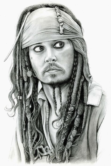 Jack Sparrow Drawing, Sparrow Drawing, Celebrity Artwork, Cool Pencil Drawings, Art Pencils, Celebrity Drawings, Captain Jack Sparrow, Captain Jack, Jack Sparrow