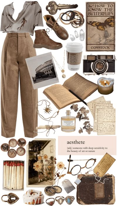 college days Outfit | ShopLook Cartographer Aesthetic Outfit, Fall Academia Aesthetic Outfit, Paleontologist Aesthetic Outfit, College Core Aesthetic Outfits, Paleocore Aesthetic, Art College Outfit, Sarahcore Outfits, Paleocore Outfit, Archeology Aesthetic Outfit