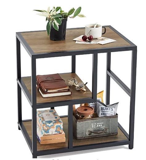 Office Oasis, Shelves Industrial, Narrow Side Table, Industrial Side Table, Coffee Table With Drawers, Shelf Wood, Home Coffee Tables, Bedroom Balcony, Side Table With Storage