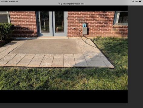 Extend Concrete Patio, Concrete Slab Patio, Patio Addition, Pavers Diy, Garden Pavers, Outdoor Patio Space, Patio Makeover, Small Patio, Paver Patio