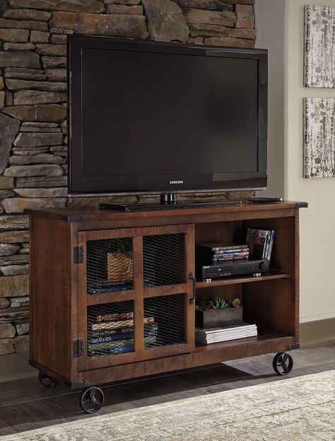 Tv Console Design, Entertainment Center Furniture, Industrial Console Tables, Entertainment Center Shelf, Entertainment Center Kitchen, Eating Before Bed, Entertainment Center Repurpose, Cool Tv Stands, Entertaining Decor