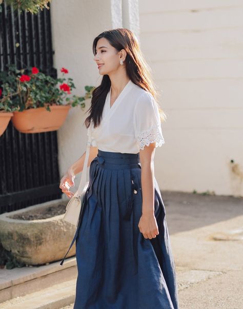 Women's Wrap Blouse Summer White Top Short Sleeve Shirts | Etsy Myanmar Design, Summer Cotton Top, Japanese Fashion Women, Travel Korea, Korean Fashion Ideas, Clothing Korean, Summer Cotton Tops, Modern Hanbok, Nursing Wear