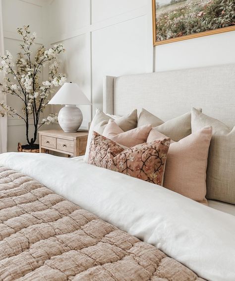 Fresh summer bedroom inspo from @alexisandraaustin. Our favorite pieces: Cloud Quilt in Camel Belgian Flax Linen Duvet Cover in White Sausalito Nightstands & Dresser Jake Swivel Stools in Rosewood Plymouth Lamp Tap to shop the look! #mypotterybarn Cloud Quilt, Summer Bedroom, Linen Duvet Cover, Swivel Stool, Fresh Summer, Linen Duvet Covers, Linen Duvet, Shop The Look, Dream Rooms