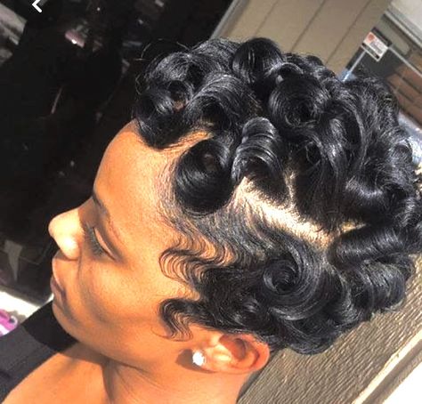 Finger Waves And Pin Curls, Blonde Finger Waves, Pin Curls Short Hair, Kids Hairstyles For Wedding, Finger Waves Short Hair, Pin Curl, Finger Wave Hair, Hairstyles For Black Hair, How To Curl Short Hair