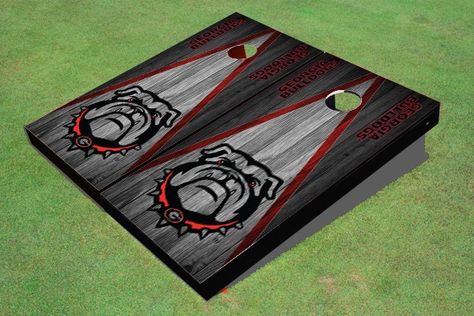 University Of Georgia Bulldog Mark Wood Look Custom Cornhole Board https://www.allamericantailgate.com/NCAA-Products https://etsy.me/3Vx6IxF #cornholeboards #corntoss #customboards #outdoorgames #university #licensed #football #ncaa #georgia Cornhole Boards Designs, Colorado State Flag, Ga Bulldogs, Georgia Bulldog, Custom Cornhole Boards, Cornhole Board, House Divided, Bag Toss, Bean Bag Toss