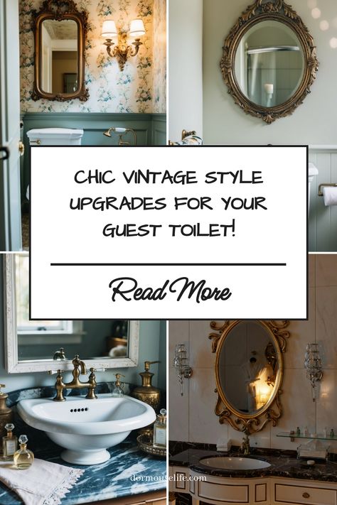 Transform Your Guest Toilet with Vintage Style Items! Elevate the look of your guest toilet with these charming vintage style pieces. Create a unique and inviting space that will impress your guests. From elegant mirrors to classic fixtures, discover how to add character and sophistication to every corner of your bathroom. Browse through our curated collection and get inspired to revamp your guest toilet into a cozy retreat that exudes timeless beauty. Upgrade your space today! Small Vintage Bathroom, Antique Bathroom Decor, Vintage Powder Room, Toilet Ideas, Craftsman Bathroom, Toilet Handle, Antique Accessories, Vintage Bathroom Decor, Guest Toilet