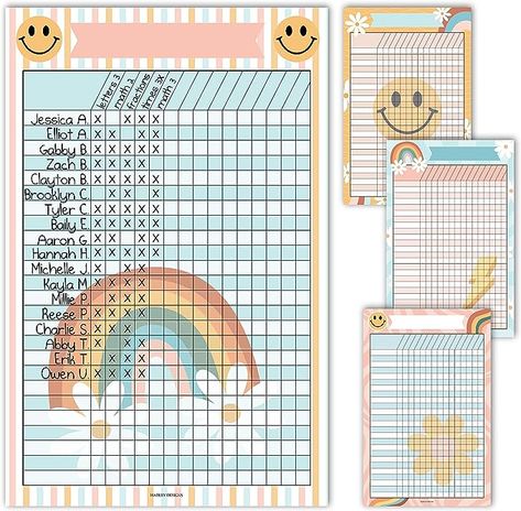 Amazon.com : 4 Retro Data Charts Classroom Incentive Chart for Classroom - Homework Chart for Classroom Reward Chart, Attendance Chart for Classroom Charts, Reward Chart for Kids Behavior Chart for Classroom : Office Products Behavior Chart For Classroom, Classroom Attendance Chart, Classroom Reward Chart, Kids Behavior Chart, Chart For Classroom, Homework Chart, Groovy Classroom, Classroom Attendance, Reward Chart For Kids