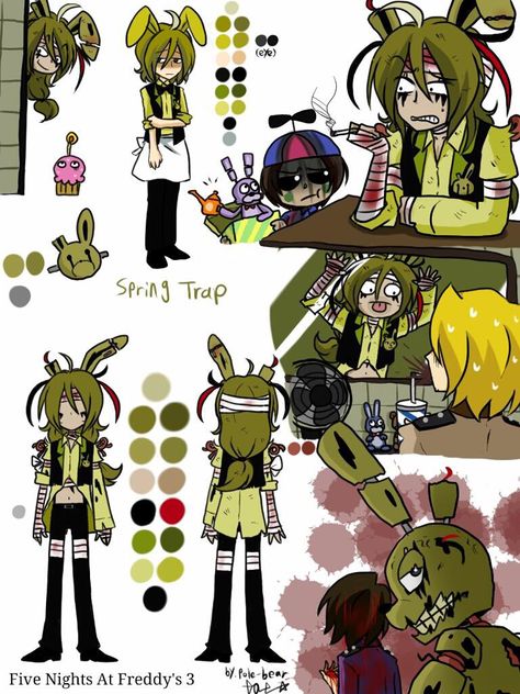 YAY!!! Springtrap color guide!!! An Anime, The Story, Wattpad, Human, Anime, Black