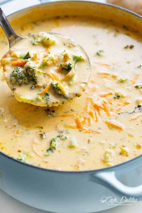 Easy Broccoli Cheese Soup Cheddar Cheese Soup Recipes, Soup Recipes With Chicken, Freezable Soups, Easy Broccoli Cheddar Soup, Broccoli And Cheese Soup, Broccoli Cheese Soup Recipes, Recipes With Chicken, Cheese Soup Recipes, Cheddar Cheese Soup